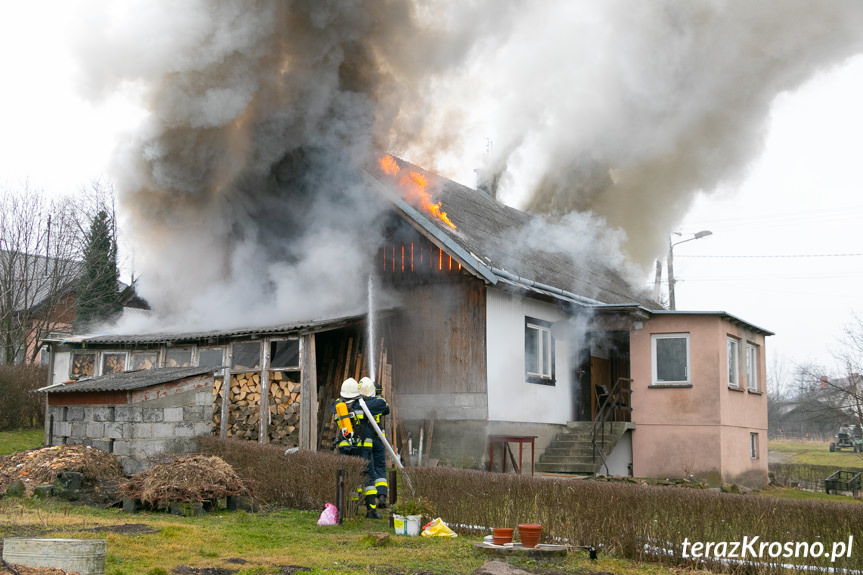 Pożar domu w Bóbrce