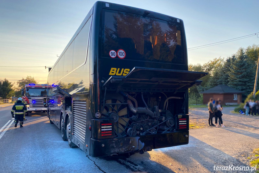 Pożar autokaru w Woli Komborskiej Pożar autokaru w Woli Komborskiej