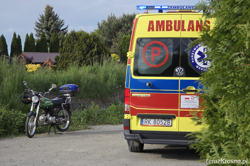 Sarna wbiegła na jezdnię. Poszkodowany motocyklista Sarna wbiegła na jezdnię. Poszkodowany motocyklista