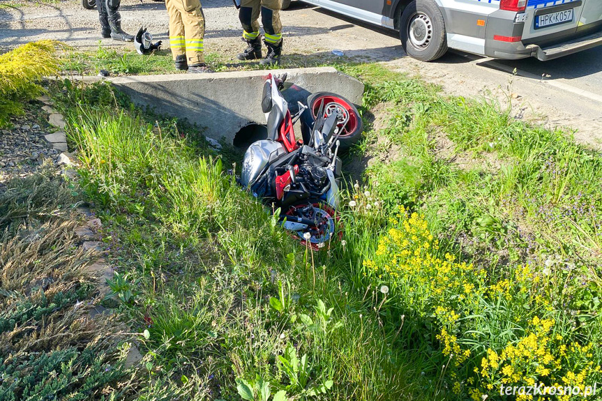 Wypadek motocyklisty w Korczynie Wypadek motocyklisty w Korczynie