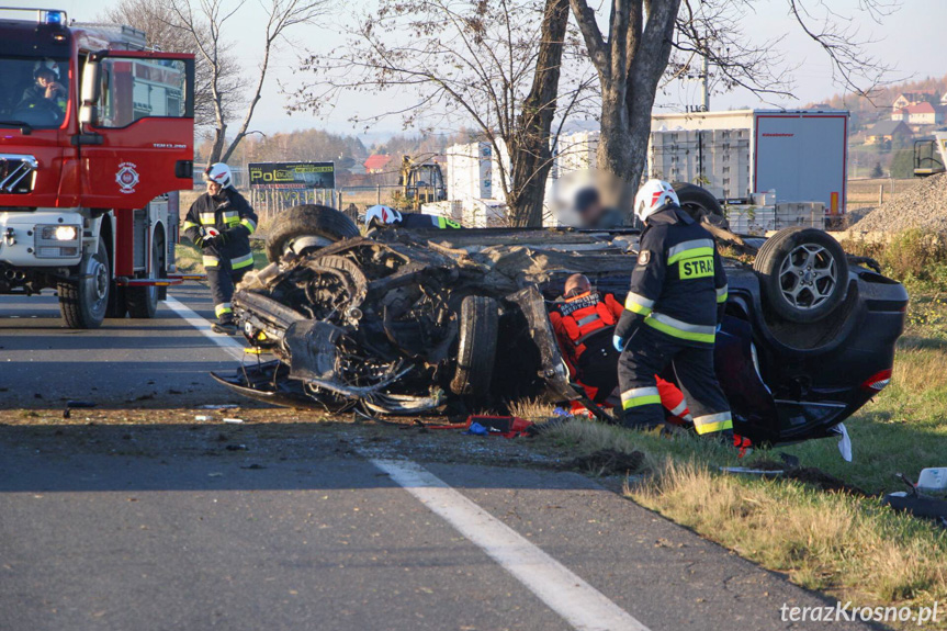 Wypadek na DK28 pomiędzy Iwoniczem a Klimkówką