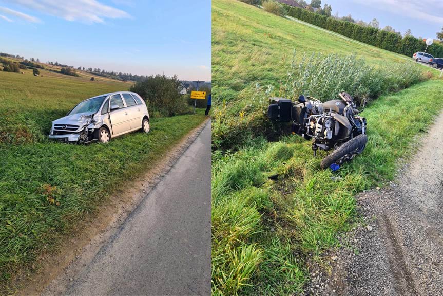 Wypadek w Woli Cieklińskiej. Dwie osoby poszkodowane Wypadek w Woli Cieklińskiej. Dwie osoby poszkodowane
