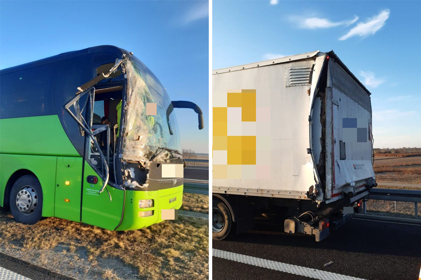 Zderzenie na autostradzie w Mirocinie Zderzenie na autostradzie w Mirocinie