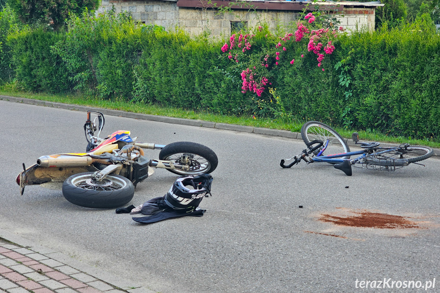 Zderzenie rowerzysty z motocyklistą w Pustynach Zderzenie rowerzysty z motocyklistą w Pustynach