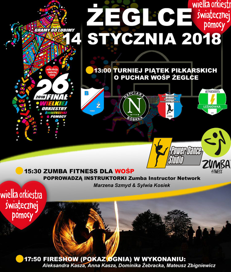 26. finał WOŚP w Żeglcach - zaproszenie