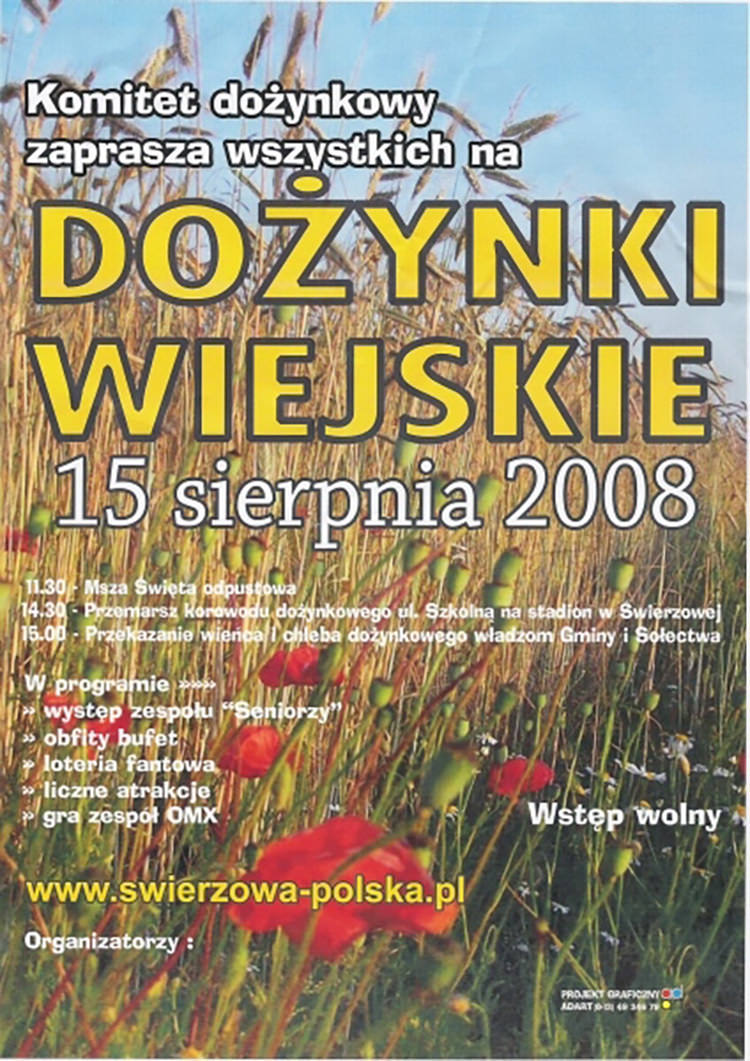 Dożynki w Świerzowej - zaproszenie Dożynki w Świerzowej - zaproszenie