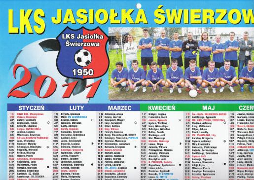 Kalendarz LKS Jasiołka Świerzowa Kalendarz LKS Jasiołka Świerzowa