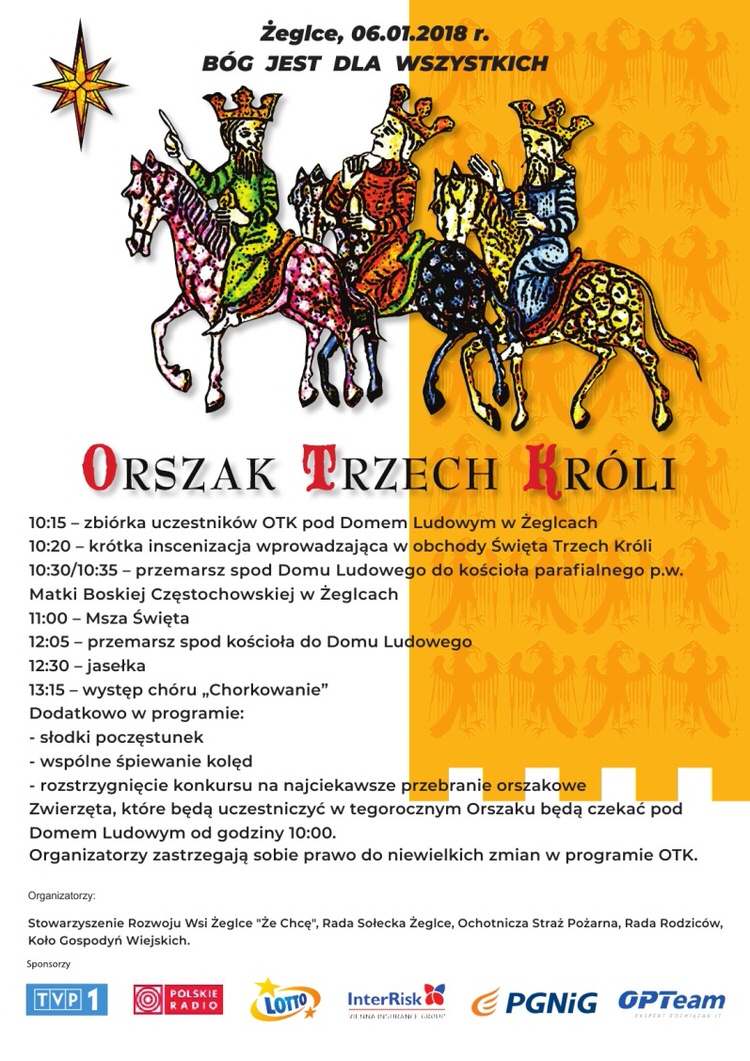 Orszak Trzech Króli przejdzie przez Żeglce Orszak Trzech Króli przejdzie przez Żeglce