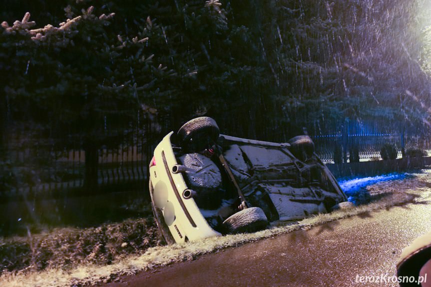 Osobowe renault w rowie w Świerzowej Polskiej, za kierownicą 17-latek Osobowe renault w rowie w Świerzowej Polskiej, za kierownicą 17-latek