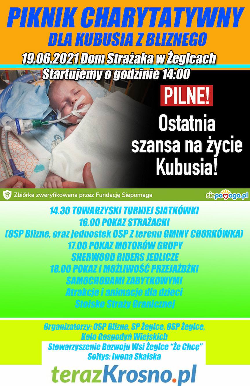 Piknik charytatywny dla Kubusia z Bliznego w Żeglcach - zaproszenie Piknik charytatywny dla Kubusia z Bliznego w Żeglcach - zaproszenie