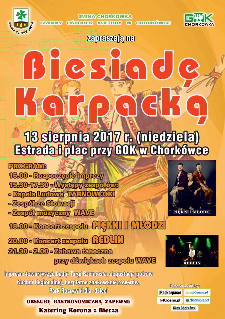 XVII Biesiada Karpacka w Chorkówce - zaproszenie XVII Biesiada Karpacka w Chorkówce - zaproszenie
