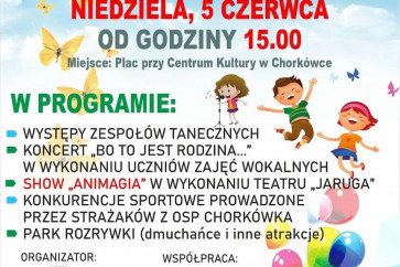 Piknik Rodzinnych w Chorkówkce z okazji Dnia Dziecka - zaproszenie