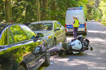 Wypadek motocyklisty w Korczynie