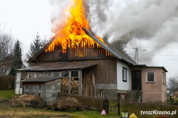 Pożar domu w Bóbrce
