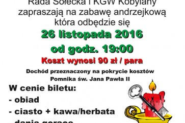 Zabawa Andrzejkowa w Kobylanach - zaproszenie
