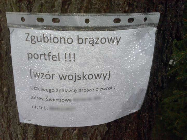 Kto znalazł portfel? Kto znalazł portfel?
