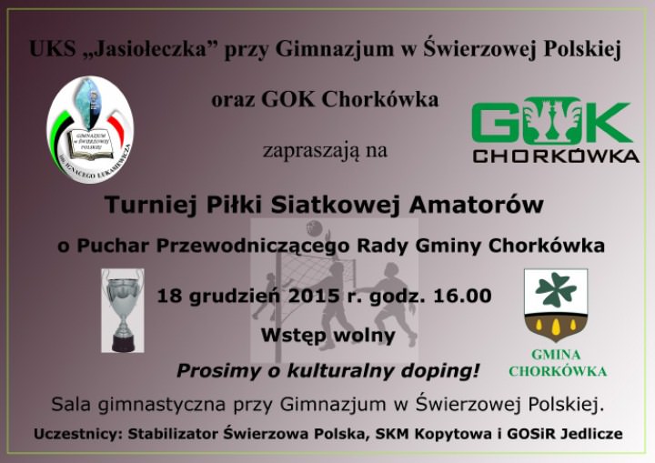 W piątek Turniej Piłki Siatkowej W piątek Turniej Piłki Siatkowej