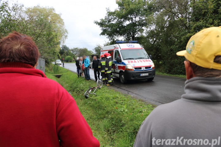 Potracenie rowerzystki w Bóbrce Potracenie rowerzystki w Bóbrce