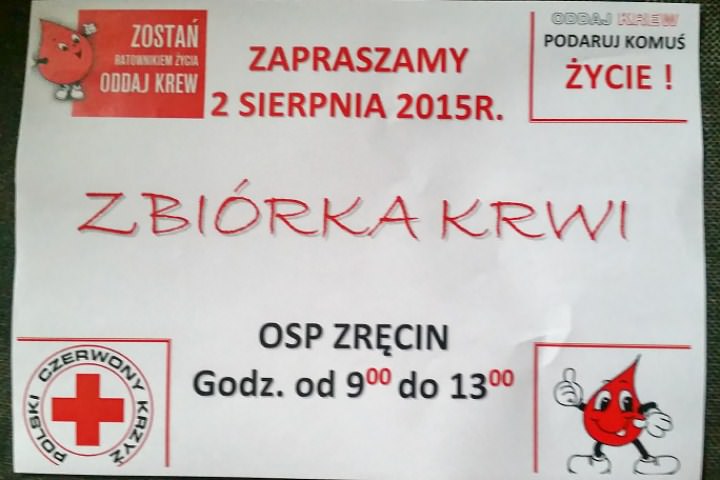 W Zręcinie znów "poleje się krew". Honorowi dawcy zapraszają W Zręcinie znów "poleje się krew". Honorowi dawcy zapraszają